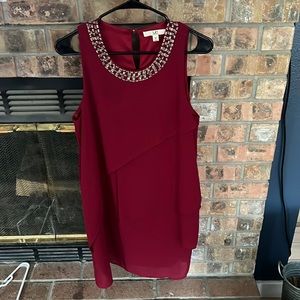 YaLa maroon draped dress
